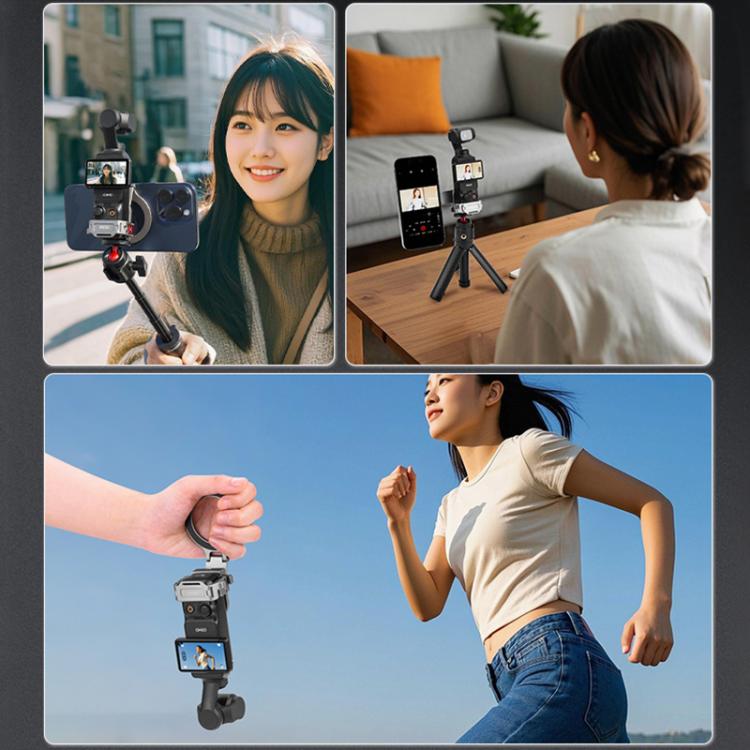 BRDRC Smartphone Teleprompter Stand Desktop Clamp Cold Shoe Extension Mount