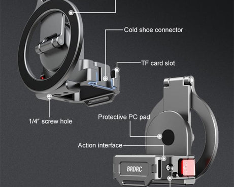 BRDRC Smartphone Teleprompter Stand Desktop Clamp Cold Shoe Extension Mount