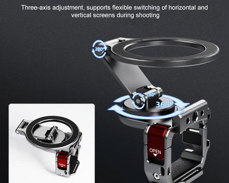 BRDRC Smartphone Teleprompter Stand Desktop Clamp Cold Shoe Extension Mount