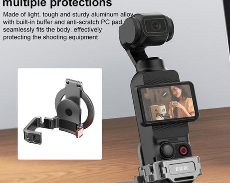BRDRC Smartphone Teleprompter Stand Desktop Clamp Cold Shoe Extension Mount