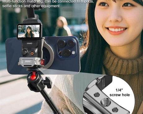 BRDRC Smartphone Teleprompter Stand Desktop Clamp Cold Shoe Extension Mount