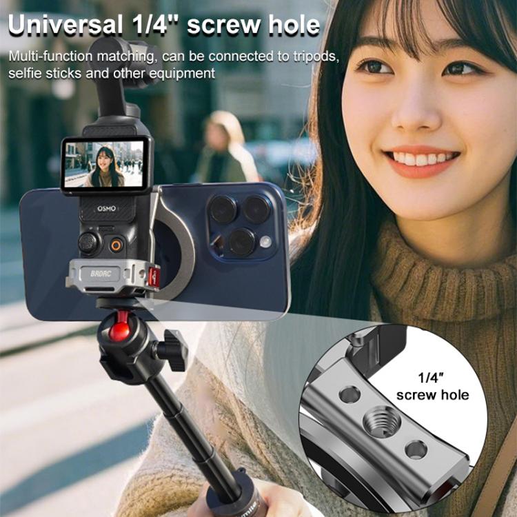 BRDRC Smartphone Teleprompter Stand Desktop Clamp Cold Shoe Extension Mount