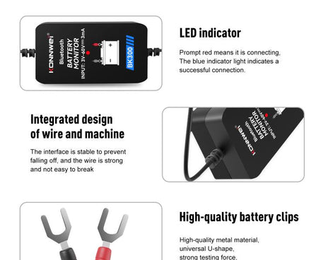 KONNWEI BK300 6V / 12V / 24V Car Bluetooth 5.0 Battery Monitor Diagnostic Tool, BK300