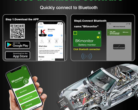 KONNWEI BK300 6V / 12V / 24V Car Bluetooth 5.0 Battery Monitor Diagnostic Tool, BK300