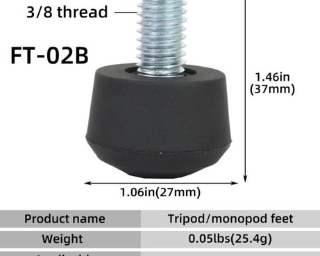 BEXIN FT-02B 3/8 Screw Rubber Feet Pads Tripod Anti-Slip Foot Pad
