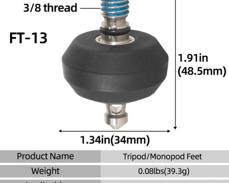 BEXIN FT-13 3/8 Screw Rubber Feet Pads Tripod Anti-Slip Foot Pad