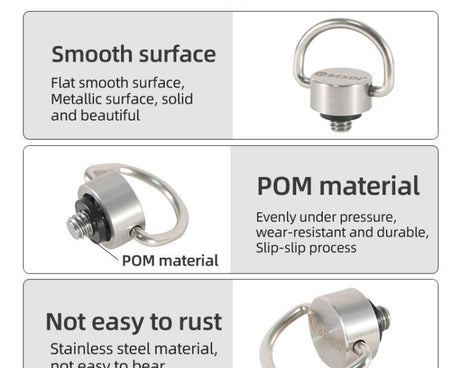 BEXIN LS020 Quick Release Plate Screws 1/4 inch C-Ring Adapter Mount Screws