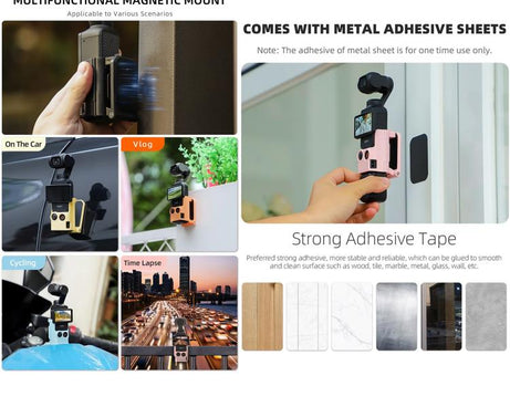 Sunnylife Multifunctional Magnetic Mount Tabletop Base Bracket, For DJI OSMO Pocket 3