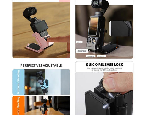Sunnylife Multifunctional Magnetic Mount Tabletop Base Bracket, For DJI OSMO Pocket 3