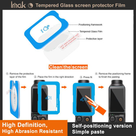 imak Tempered Glass Film, Self-positioning Version, For GoPro Max