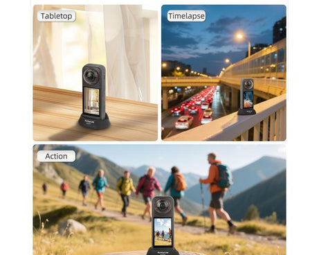 For Insta360 X5 / X4 Sunnylife Silicone Stand Base, Car Base, Tabletop Base