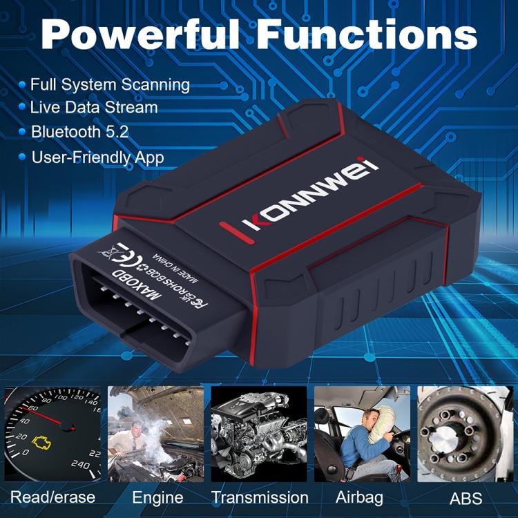KONNWEI MAXOBD Full Car System Scanner OBD2 Diagnostic Tool Code Read