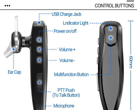 Walkie-talkie Bluetooth Wireless Earphone for Baofeng UV5R 888S / Quansheng UV K5 / K6
