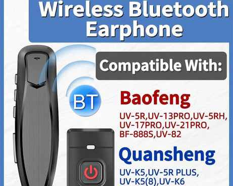 Walkie-talkie Bluetooth Wireless Earphone for Baofeng UV5R 888S / Quansheng UV K5 / K6