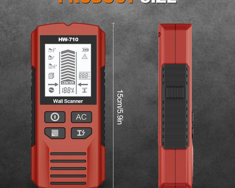 HW-710 5-in-1 Wall Scanner Metal Detector Stud Finder Measuring Instrument