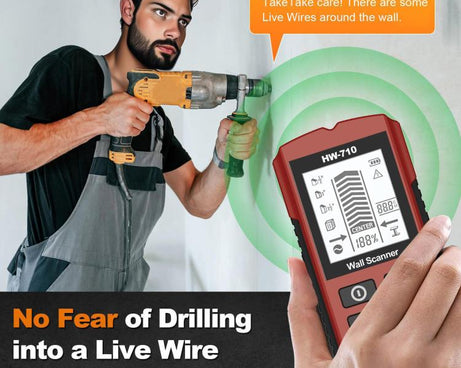 HW-710 5-in-1 Wall Scanner Metal Detector Stud Finder Measuring Instrument