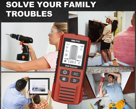 HW-710 5-in-1 Wall Scanner Metal Detector Stud Finder Measuring Instrument
