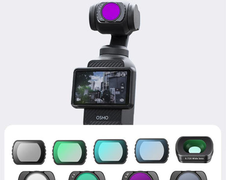 For DJI Osmo Pocket 3 Camera Lens Filter, 0.72X Wide Lens, Black Mist 1/4, ND8, NIGHT, UV, Adjustable CPL, VND1-5, VND6-10, Adjustable STAR