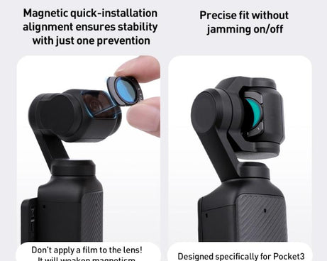 For DJI Osmo Pocket 3 Camera Lens Filter, 0.72X Wide Lens, Black Mist 1/4, ND8, NIGHT, UV, Adjustable CPL, VND1-5, VND6-10, Adjustable STAR