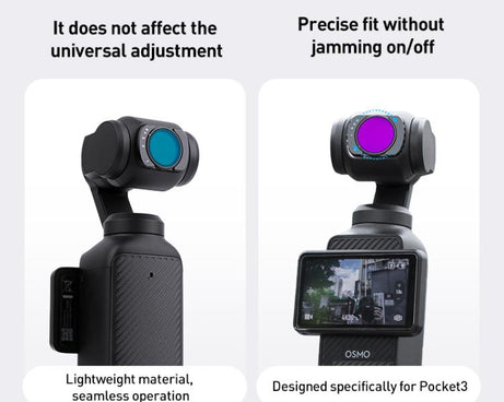 For DJI Osmo Pocket 3 Camera Lens Filter, 0.72X Wide Lens, Black Mist 1/4, ND8, NIGHT, UV, Adjustable CPL, VND1-5, VND6-10, Adjustable STAR