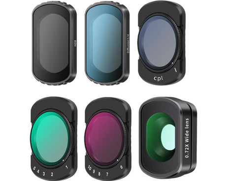 For DJI Osmo Pocket 3 Camera Lens Filter, 0.72X Wide Lens, Black Mist 1/4, ND8, NIGHT, UV, Adjustable CPL, VND1-5, VND6-10, Adjustable STAR