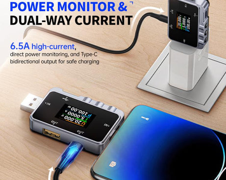 Fnirsi FNAC-28 Multi-function Type-C & USB Professional Grade Ripple Monitoring Tester