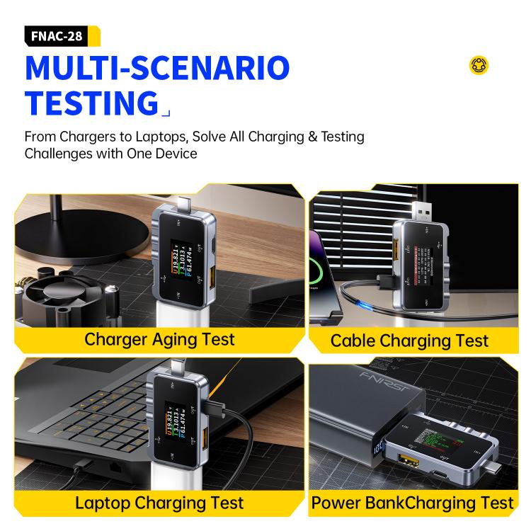 Fnirsi FNAC-28 Multi-function Type-C & USB Professional Grade Ripple Monitoring Tester