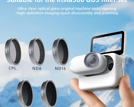 For Insta360 GO 3 Camera Lens Filter, CPL, ND8, ND16, ND32, ND64, 4 in 1 ND8-64