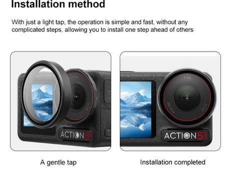 For DJI Action 5 Pro Camera Lens Filter, CPL, ND8, ND16, ND32, ND64, UV, Diffusion 1/4, ND8PL, ND16PL, ND32PL, ND64PL