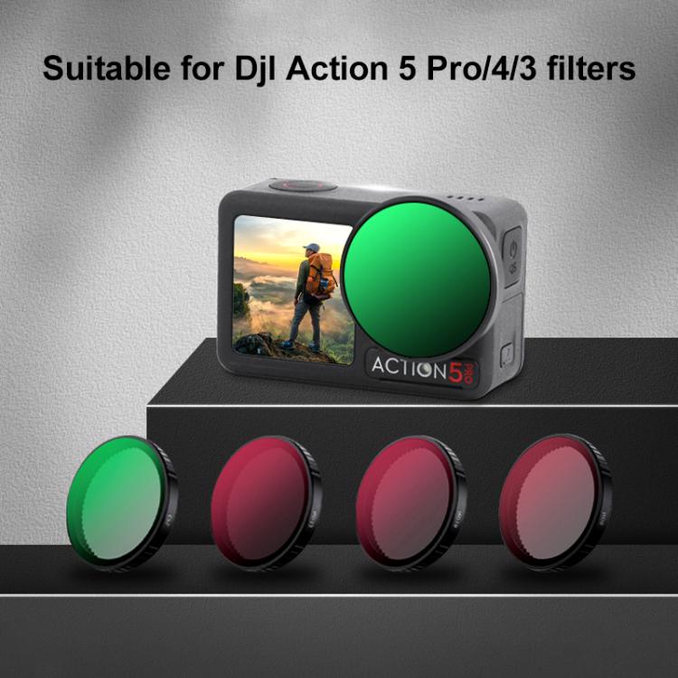 For DJI Action 5 Pro Camera Lens Filter, CPL, ND8, ND16, ND32, ND64, UV, Diffusion 1/4, ND8PL, ND16PL, ND32PL, ND64PL