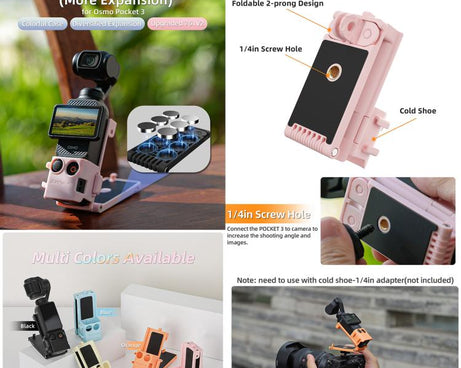 Sunnylife Magnetic Mount 1/4 Adapter Cold Shoe Tabletop Base Bracket Angles Adjustable Multi Expansion Mount