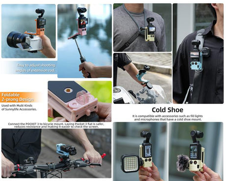 Sunnylife Magnetic Mount 1/4 Adapter Cold Shoe Tabletop Base Bracket Angles Adjustable Multi Expansion Mount