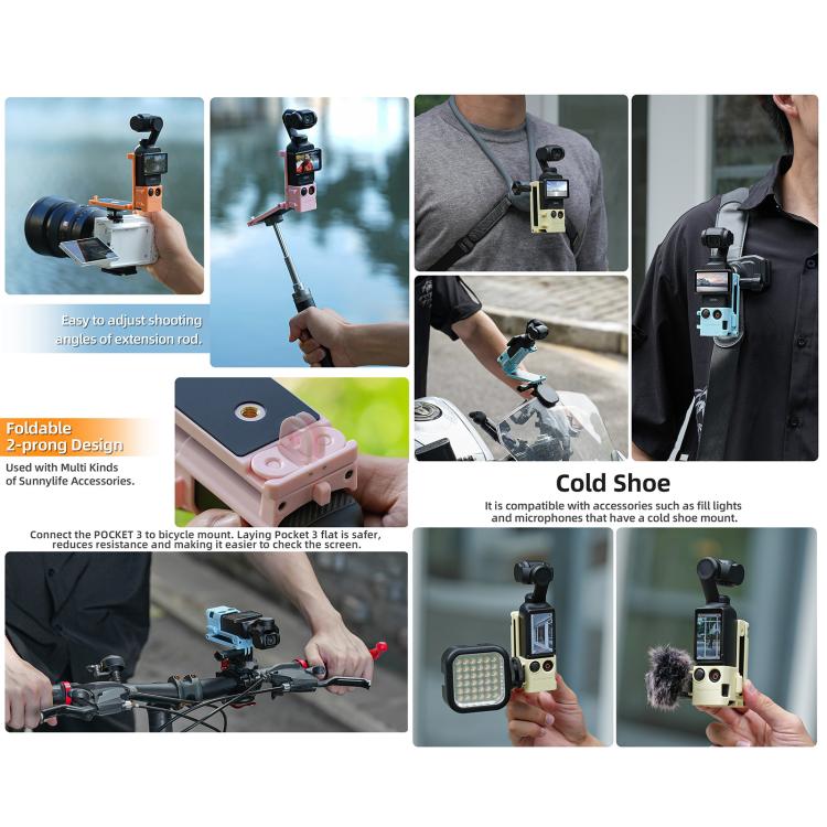 Sunnylife Magnetic Mount 1/4 Adapter Cold Shoe Tabletop Base Bracket Angles Adjustable Multi Expansion Mount