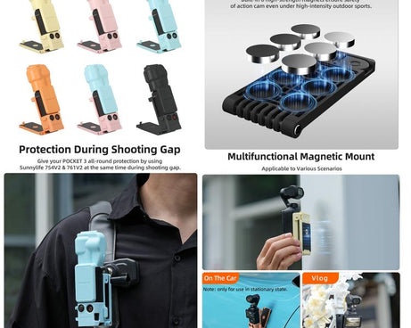 Sunnylife Magnetic Mount 1/4 Adapter Cold Shoe Tabletop Base Bracket Angles Adjustable Multi Expansion Mount