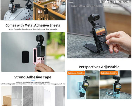 Sunnylife Magnetic Mount 1/4 Adapter Cold Shoe Tabletop Base Bracket Angles Adjustable Multi Expansion Mount