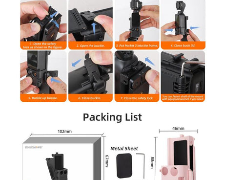 Sunnylife Magnetic Mount 1/4 Adapter Cold Shoe Tabletop Base Bracket Angles Adjustable Multi Expansion Mount