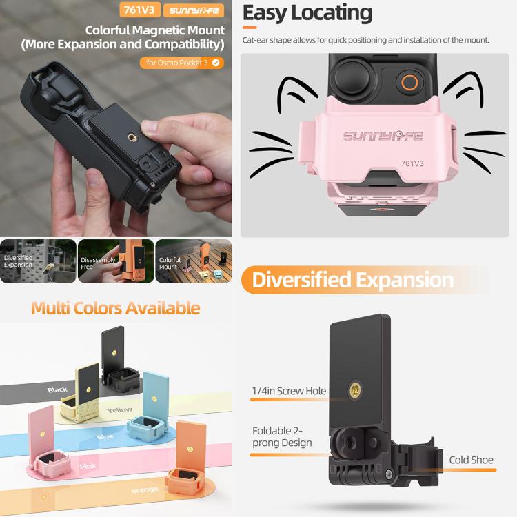 Sunnylife 761V3 Magnetic Mount Multi Interface Expansion Adapter
