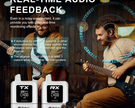 DEBRA ST-mini 2.4G Stereo Wireless Monitor System Transmitter & Receiver