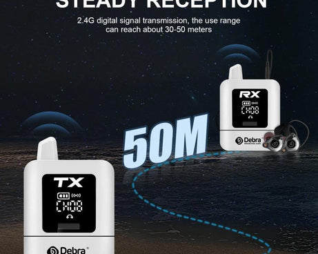 DEBRA ST-mini 2.4G Stereo Wireless Monitor System Transmitter & Receiver