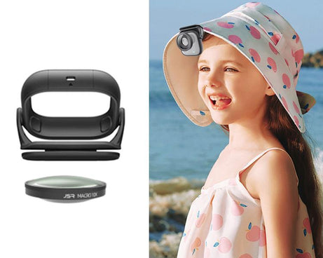 For Insta360 GO Ultra JSR LH Series 10X Macro Lens, Single Filter, With Hat Clip, With Frame + Hat Clip, With Frame + Selfie Stick