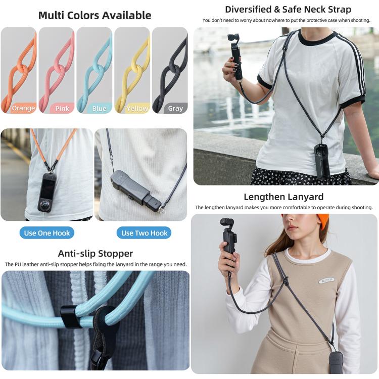Sunnylife Neck Crossbody Strap Hanging Sling Hands-free Anti-fall Rope 1/4 Screw Neck Lanyard Shoulder Strap
