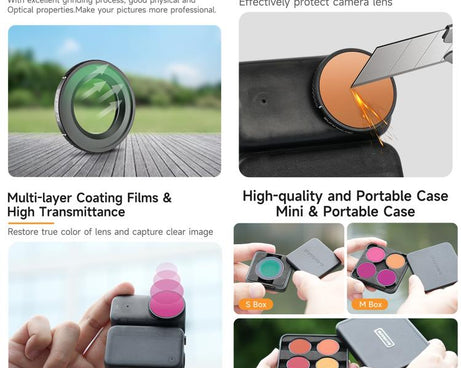 For DJI Osmo Nano Sunnylife Camera Lens Filter, Black Mist 1/4, CPL, MCUV, ND8, ND16, ND32, ND64, ND8PL, ND16PL, ND32PL, ND64PL, 3 in 1 Light Shadow, 3 in 1 Mixed Filter, 4 in 1 Mixed Filter, 4 in 1 ND, 4 in 1 NDPL, 6 in 1 Mixed Filter