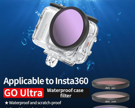 For Insta360 GO Ultra JSR Diving Filter for Waterproof Case, UV, CPL, ND8, ND16, ND32, STAR, NIGHT, Pink Filter, Red Filter, Purple Filter, 4 in 1 CPLND8/16/32, 3 in 1 3-Color Filter, 8 in 1 ND CPL UV Mixed
