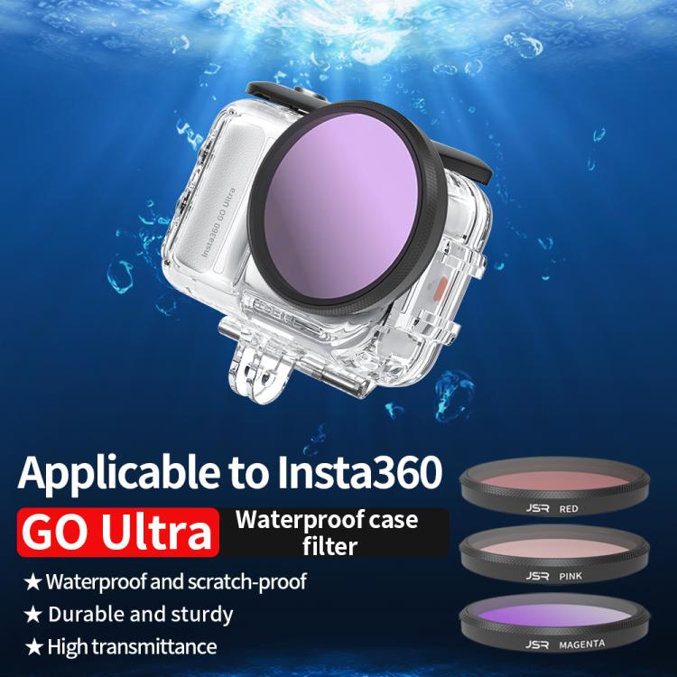 For Insta360 GO Ultra JSR Diving Filter for Waterproof Case, UV, CPL, ND8, ND16, ND32, STAR, NIGHT, Pink Filter, Red Filter, Purple Filter, 4 in 1 CPLND8/16/32, 3 in 1 3-Color Filter, 8 in 1 ND CPL UV Mixed
