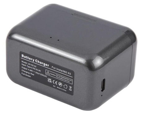 JH-X5-02 For Insta360 X5 Dual Batteries Charging Box Fast Charge Hub