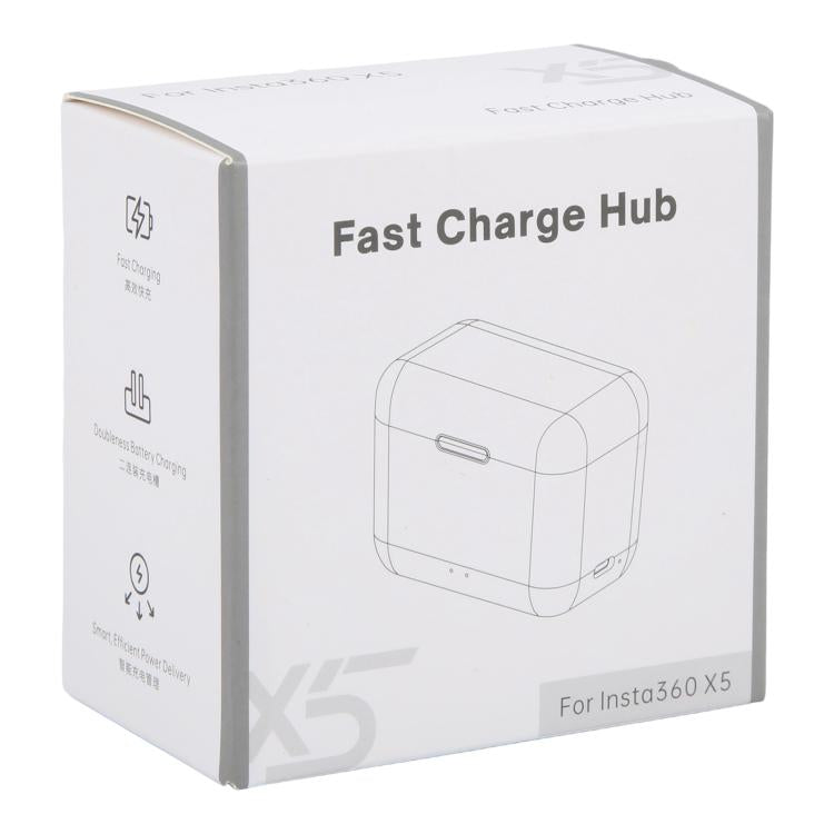 JH-X5-02 For Insta360 X5 Dual Batteries Charging Box Fast Charge Hub