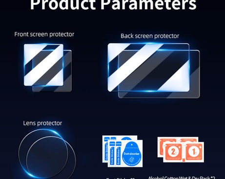 STARTRC 3 in 1 Lens Protector Front and Rear Screen Tempered Glass Films