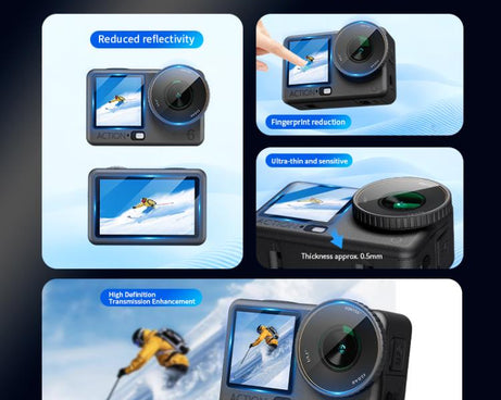 STARTRC 3 in 1 Lens Protector Front and Rear Screen Tempered Glass Films