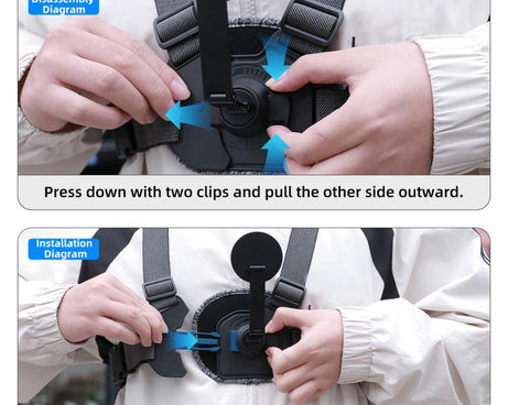 Vest-style Photography Chest Strap Body Mount Belt with Mount & Screw