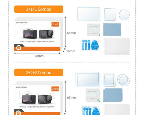 Sunnylife Screen Protector Tempered Glass Film For DJI Osmo Action 6